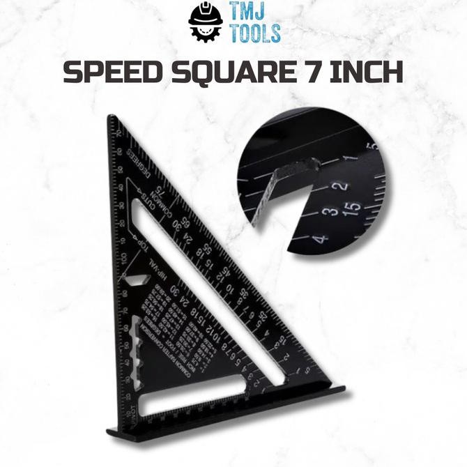 

siap kirim speed square 7" hitam penggaris siku segitiga sudut premium quality