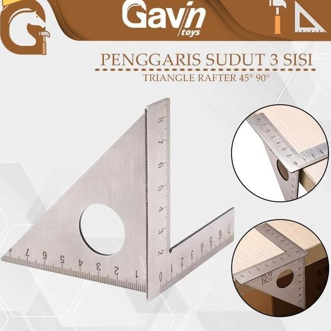 

siap kirim penggaris sudut 3 sisi speed square tukang woodworking ruler presisi