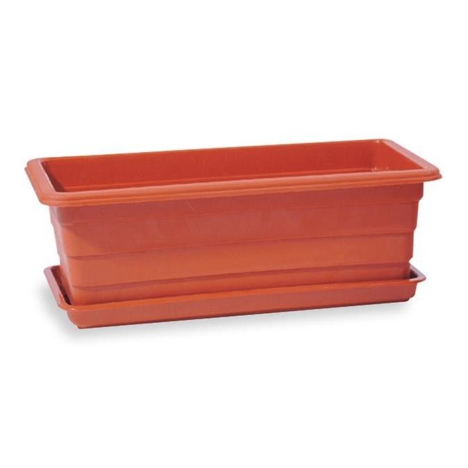 Claris Pot Segi Panjang Tray Coklat Plastik Tanaman Taman Garden Kebun