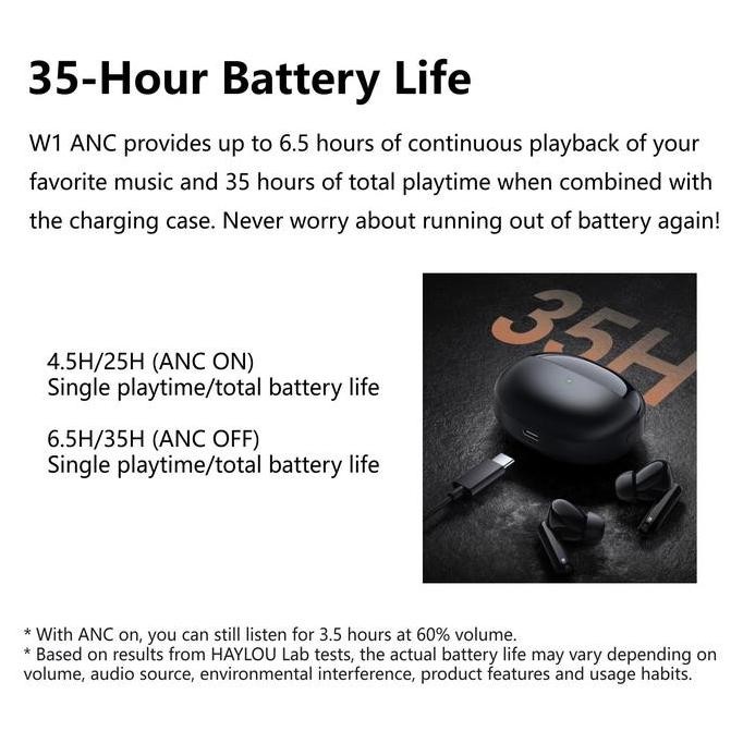 Haylou W1 ANC TWS True Wireless Earbuds Headset Bluetooth T007