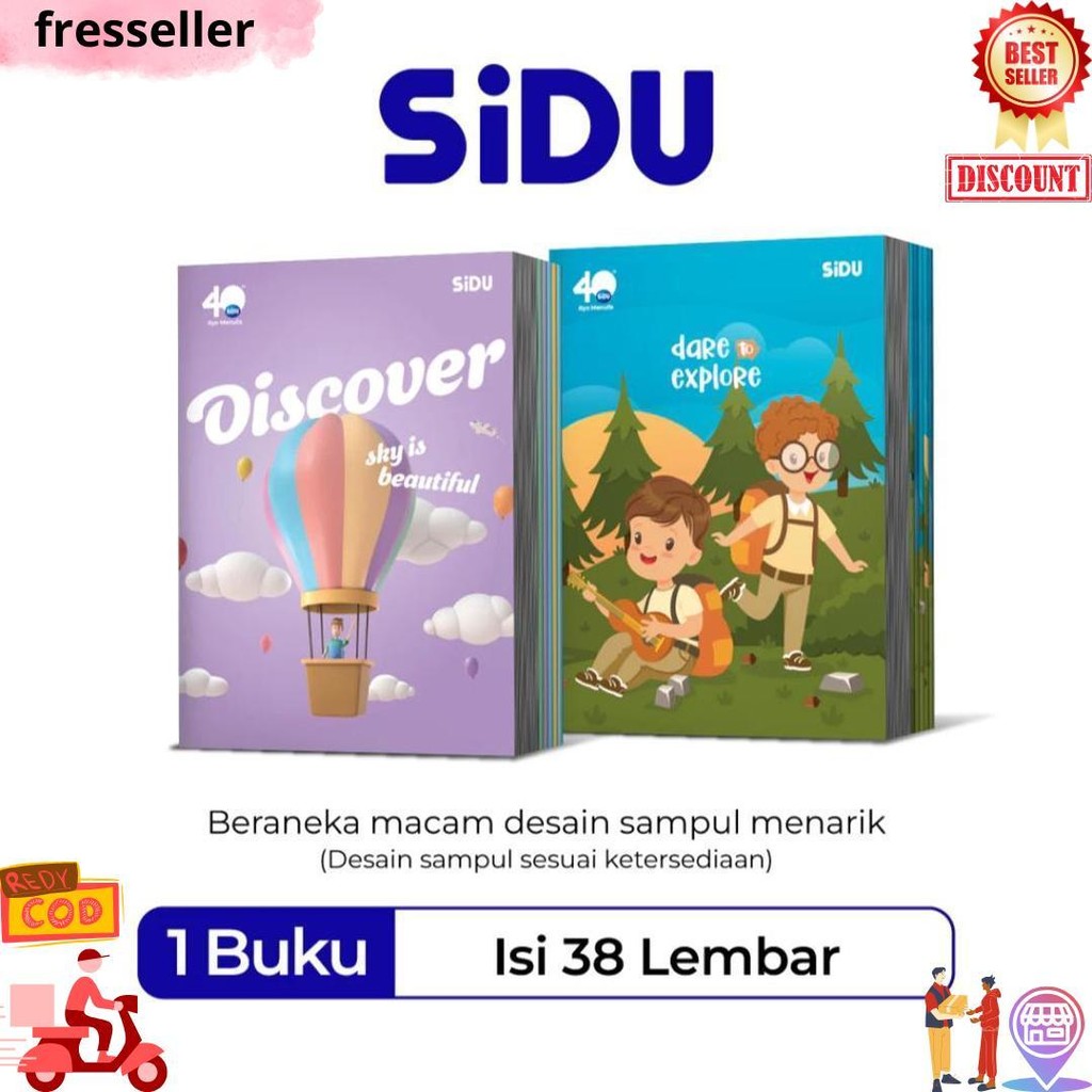 

[ Pak ] Buku Tulis Sidu Sinar Dunia 38 Lembar Grosir (Isi 10 Buku) / Skola 38 D Sale
