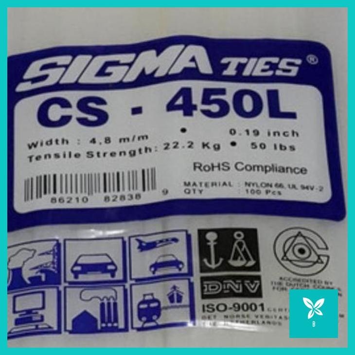 

CABLE TIES SIGMA CS-450 HITAM / PUTIH CV - 450 KABEL TIE CS - 450L