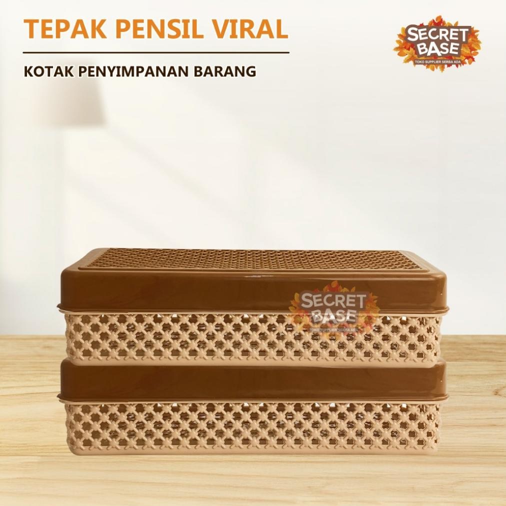 

Tepak Pensil Viral - Pencil Case / Kotak Penyimpanan Barang / Box Keranjang Serbaguna Plastik Diskon