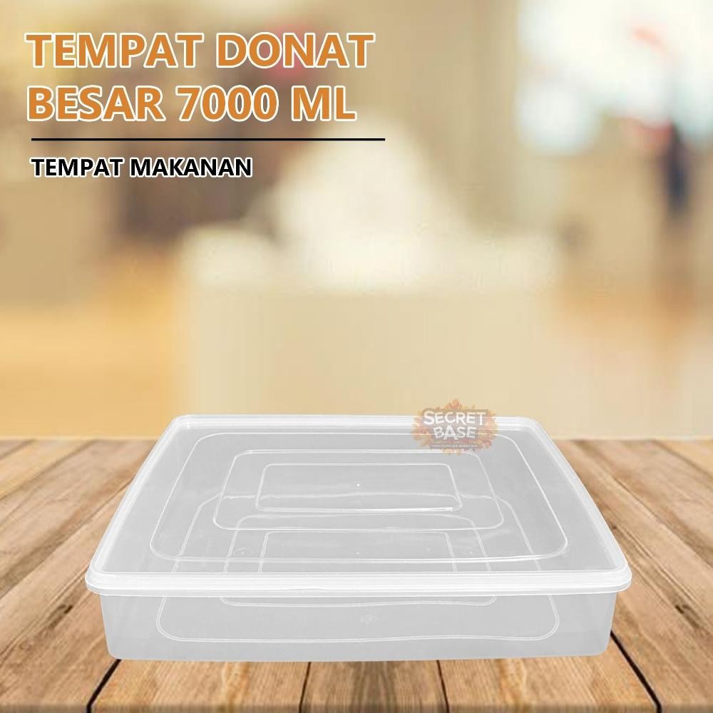 Tempat Donat Besar - Wadah Makanan Serbaguna 7000Ml / Kotak Plastik Rapat Same Day