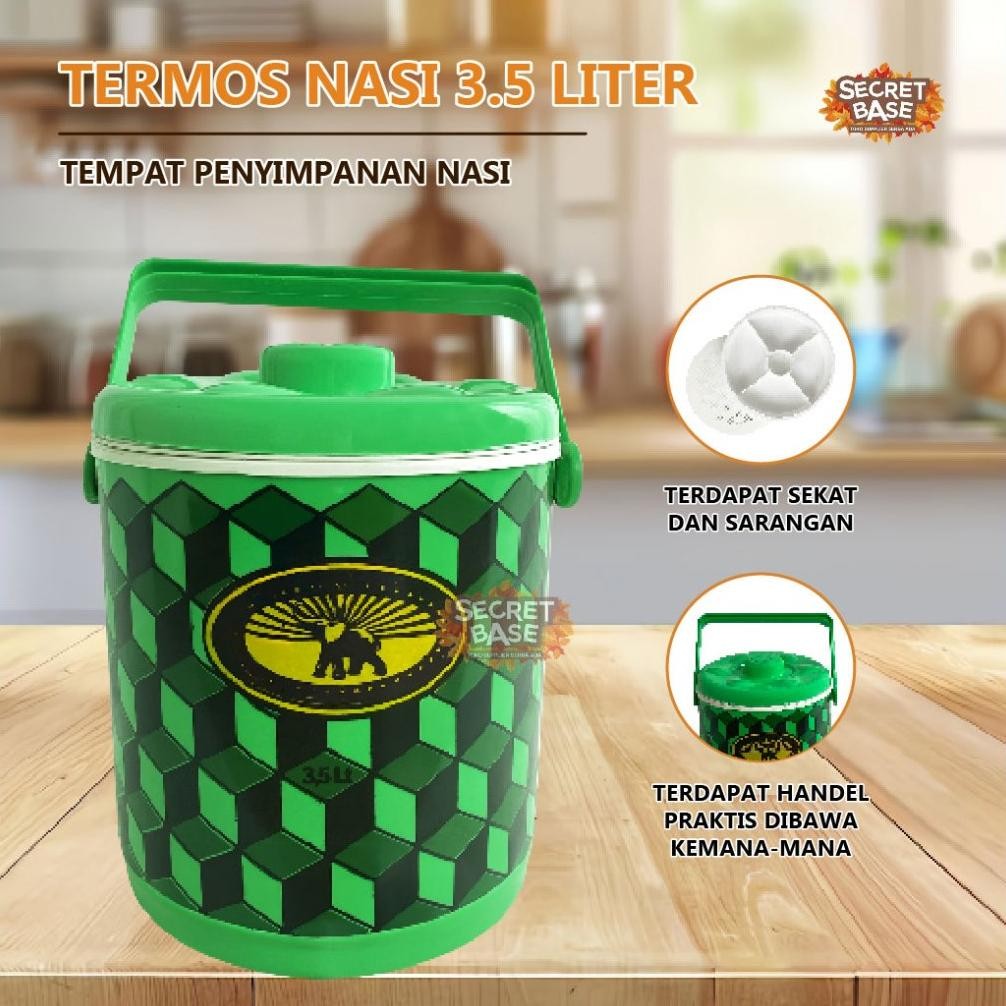 Termos Nasi 3,5 Liter - Termos Es Batu Tahan Lama / Rice Bucket / Tempat Nasi 3,5L Promo