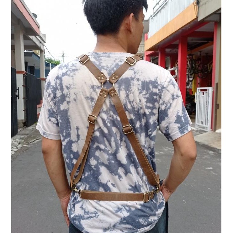 Tali Apron Celemek X-Strap Kulit Asli