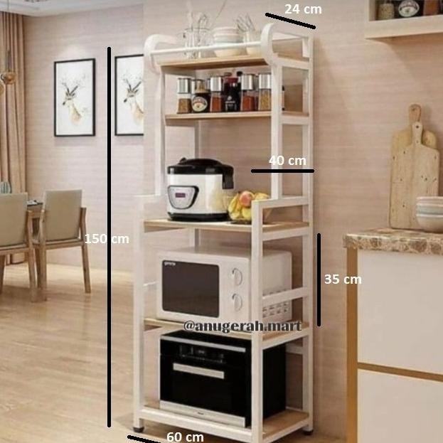 Rak serbaguna / rak dapur / rak besi / rak kayu 5susun