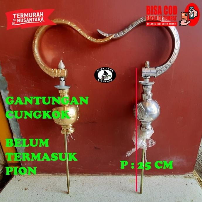Er-23 Gantungan Lipat Cungkok Lengkap Pion Bulat Globe Warna Gold Silver Untuk Cantolan Sangkar Buru