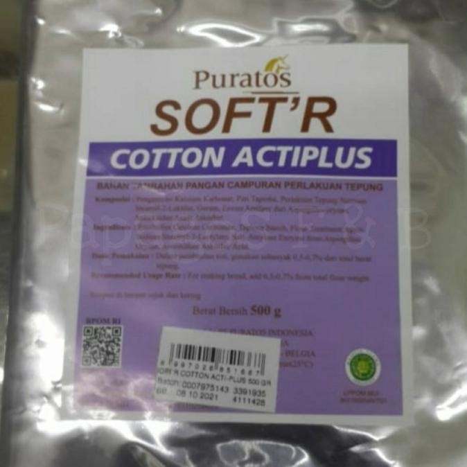 

New Pelembut Roti Puratos Soft'r Softr Cotton Acti plus 500 gr / gram