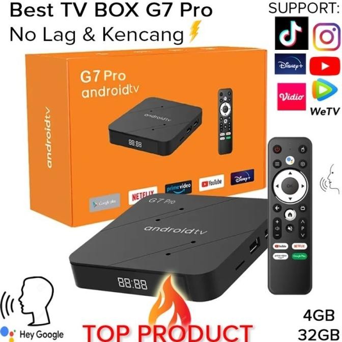 Bisa Netflix Tv Android TV Box G7 Pro 4GB/32GB 4K HDR Voice Wifi 5G Smart TV Box STB 4/32 GB
