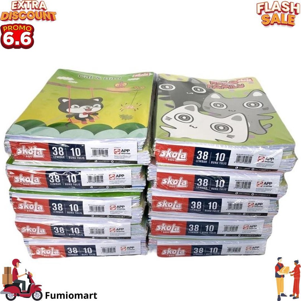 

Buku Tulis Sidu Skola 38 Lembar Murah / Buku Sekolah 1 Pak Isi 10 Buku D Cod