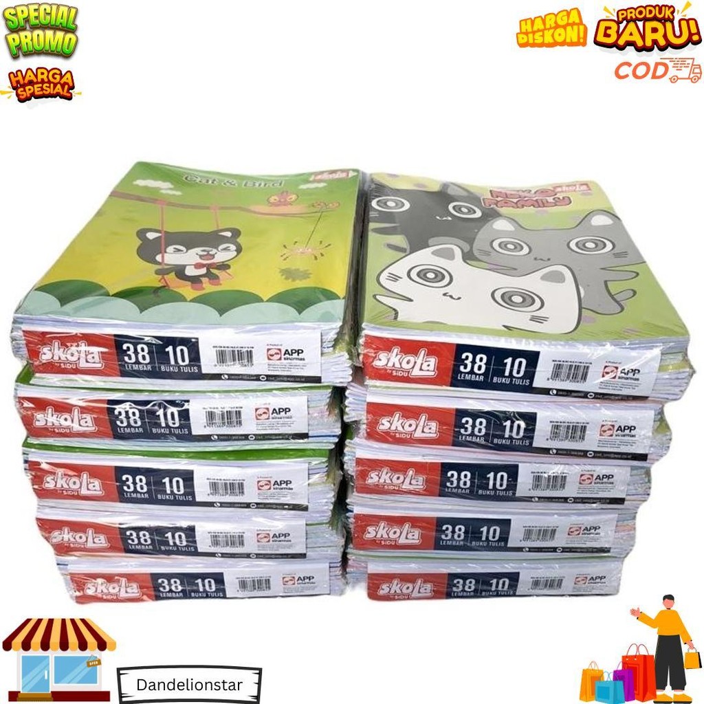 

Buku Tulis Sidu Skola 38 Lembar Murah / Buku Sekolah 1 Pak Isi 10 Buku D Promo 4.4