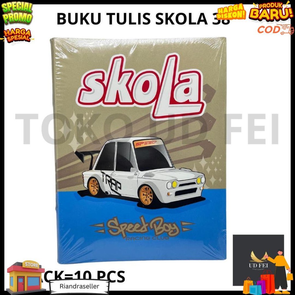

(1 Pack=10 Buku) Buku Tulis Skola 38/ Buku Tulis Murah/ Buku Tulis Skola Isi 38/ Buku Tulis Isi 38 D Cod
