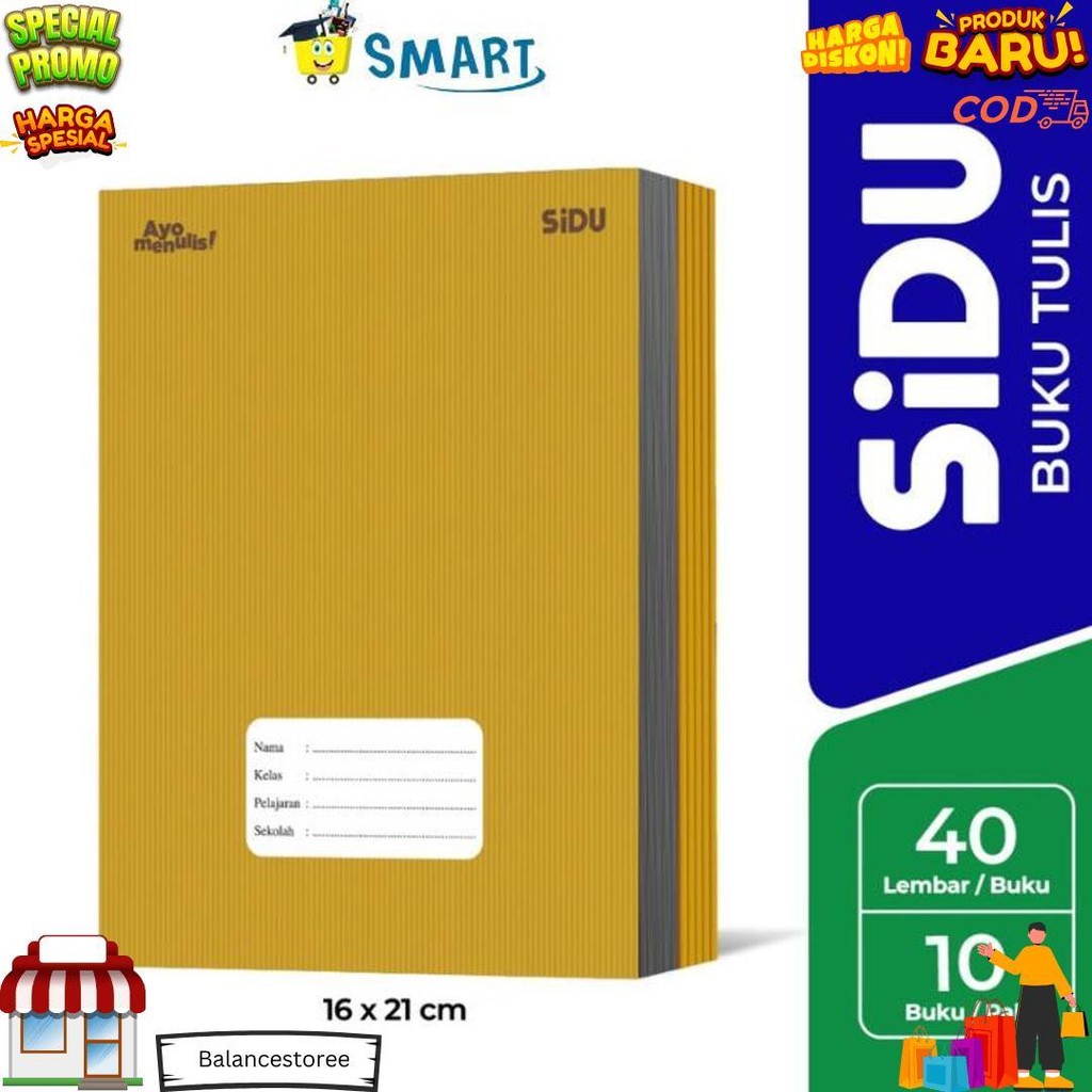 

(1Pak Isi 10 Buku) Sidu Buku Tulis Eb 40 Kraft 21X16Cm/ Buku Tulis 40 Lembar Kraft 1 Pak Isi 10 Buku D Promo 4.4