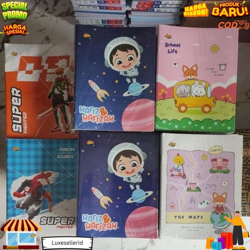 

Buku Tulis Kiky 38L/10 Buku ( Berwarna & Bermotif ) D Sale