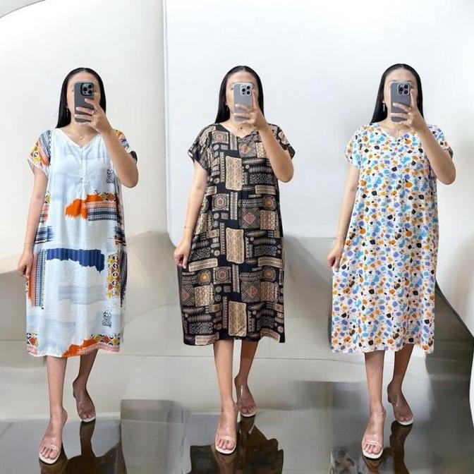 daster panjang selutut adem dan halus rerestorecollection musim panas busui kain rayon ibu hamil wan