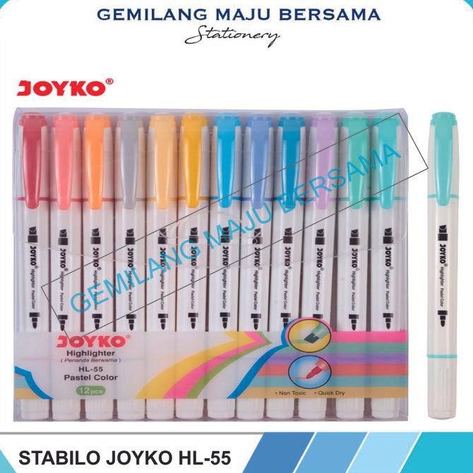 

Baru Highlighter Stabillo Penanda Joyko HL 55 (Per Set Isi 12 Pcs/Warna)
