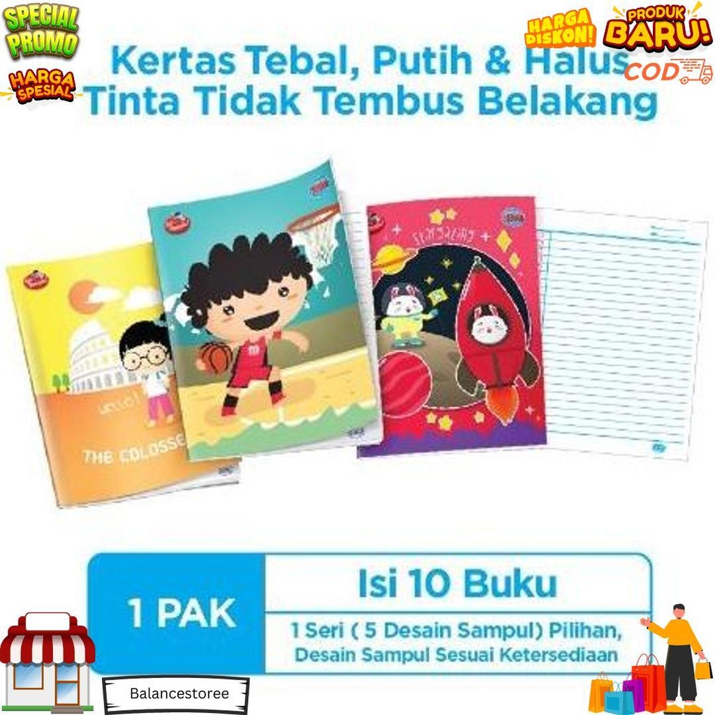 

Buku Tulis Sidu 58 Lembar / Buku Tulis Bergaris [Pack-10 Pcs] D Promo 4.4