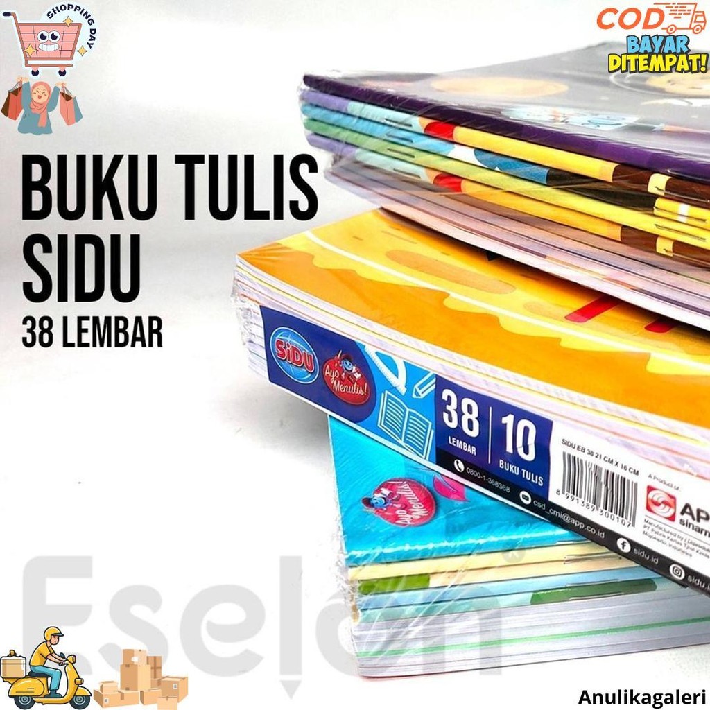 

10Pcs Buku Tulis Sidu Garis 38Lembar / 1Pack Buku Tulis Sidu 38Lembar / Buku Tulis Sidu D Best Seller