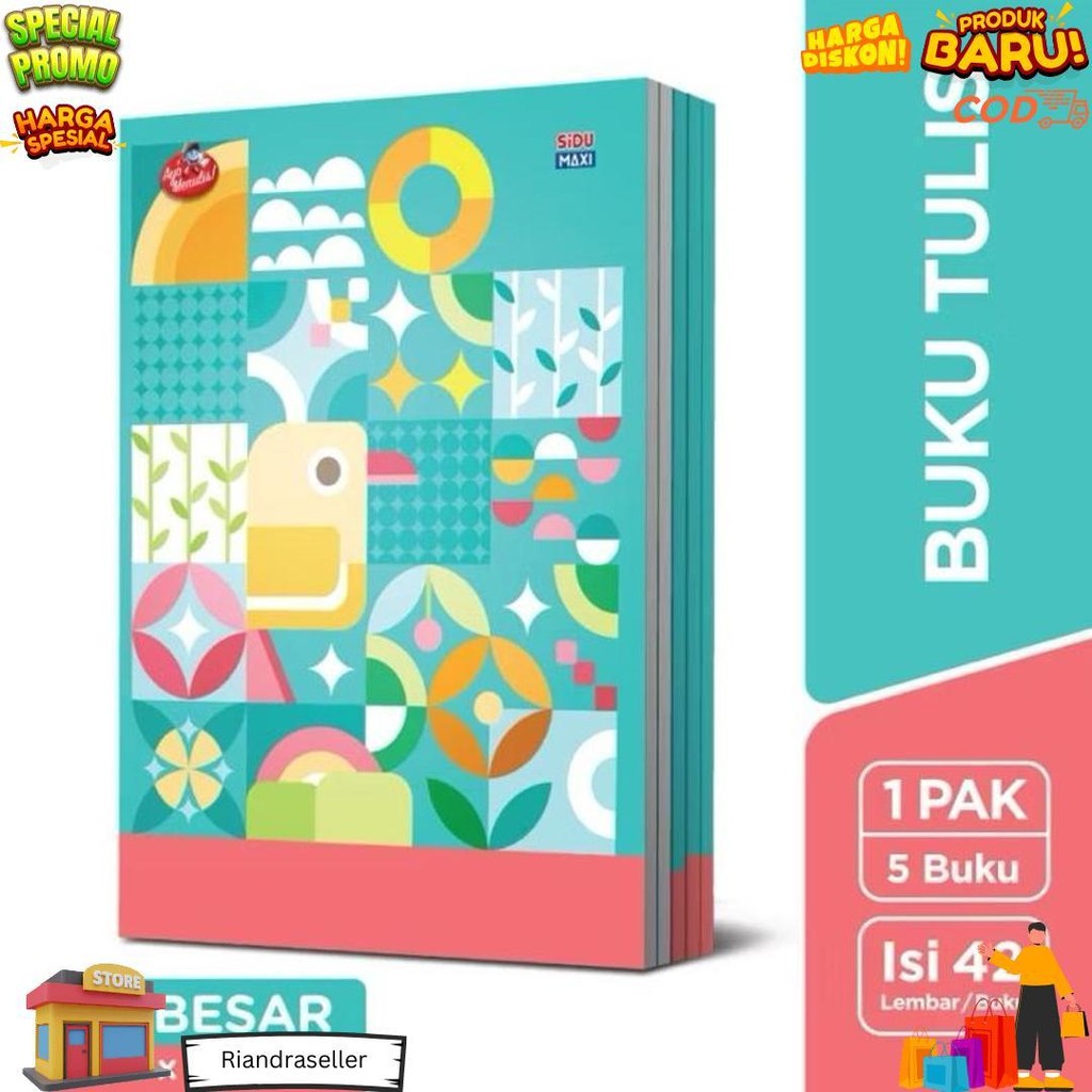 

Buku Tulis Sidu Maxi 42 Lembar (1 Pak = 5 Buku) / Buku Boxy Panjang D Termurah