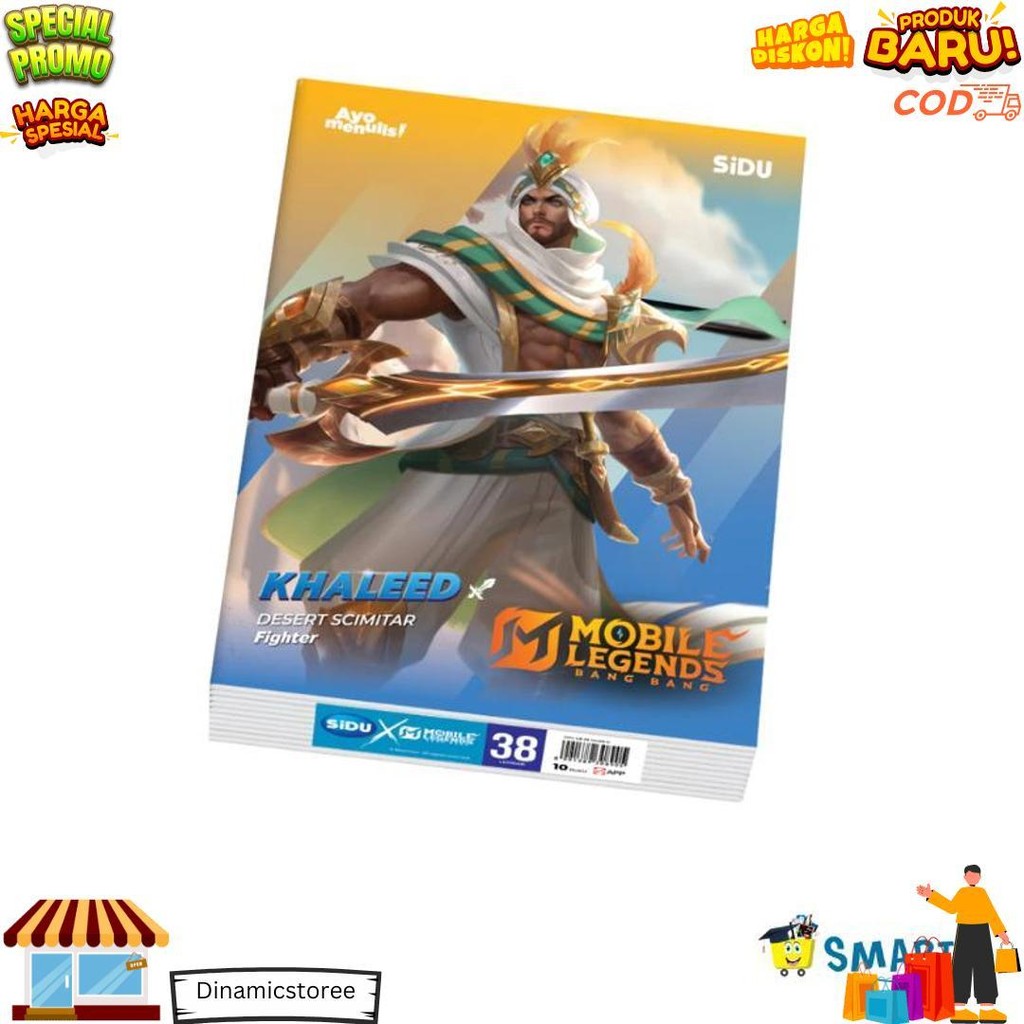 

(1 Pak) Sidu Buku Tulis Eb 38 Mobile Legend 1 Pak Isi 10 Buku / Buku Tulis Sidu Isi 38 Lembar 1 Pak D Sale