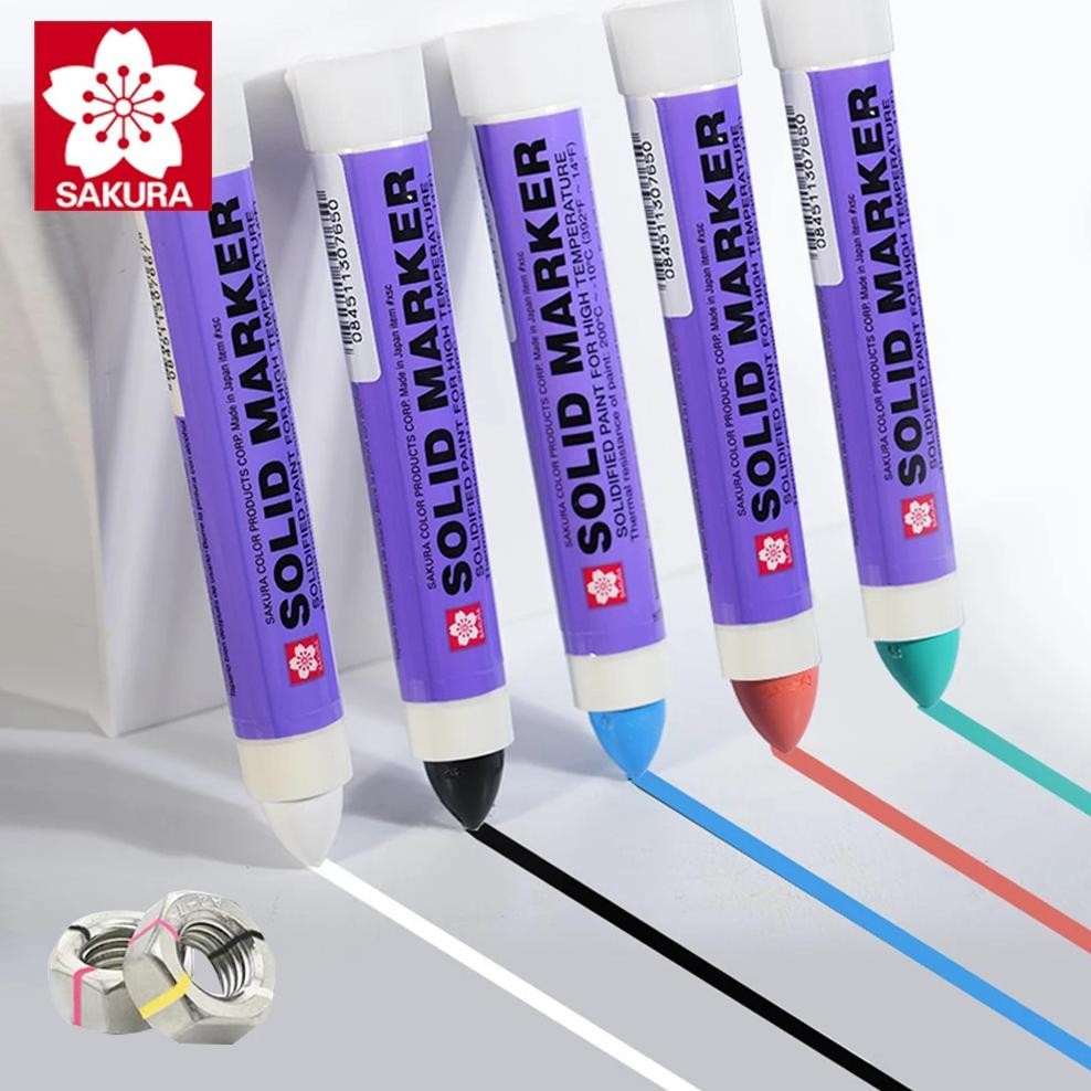 

3Pcs Japan Sakura Solid Paint Markers Xsc Industrial Metal Tire Water Writing Steel High Temperature Marking Pen Office Supplies
