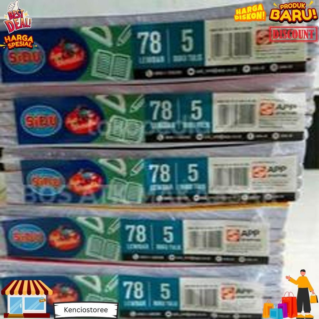 

(1Pak) Sidu Buku Tulis 78 1 Pak Isi 5 Buku / Buku Tulis Sidu 78 Lembar 1 Pak D Promo 4.4