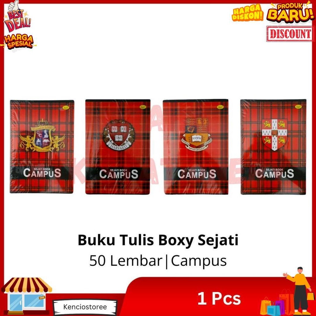 

[1 Pcs] Buku Tulis Panjang Boxy 50 Lembar Murah / Buku Bergaris Campus Kraft Coklat Sekolah Boxy D Terlaris