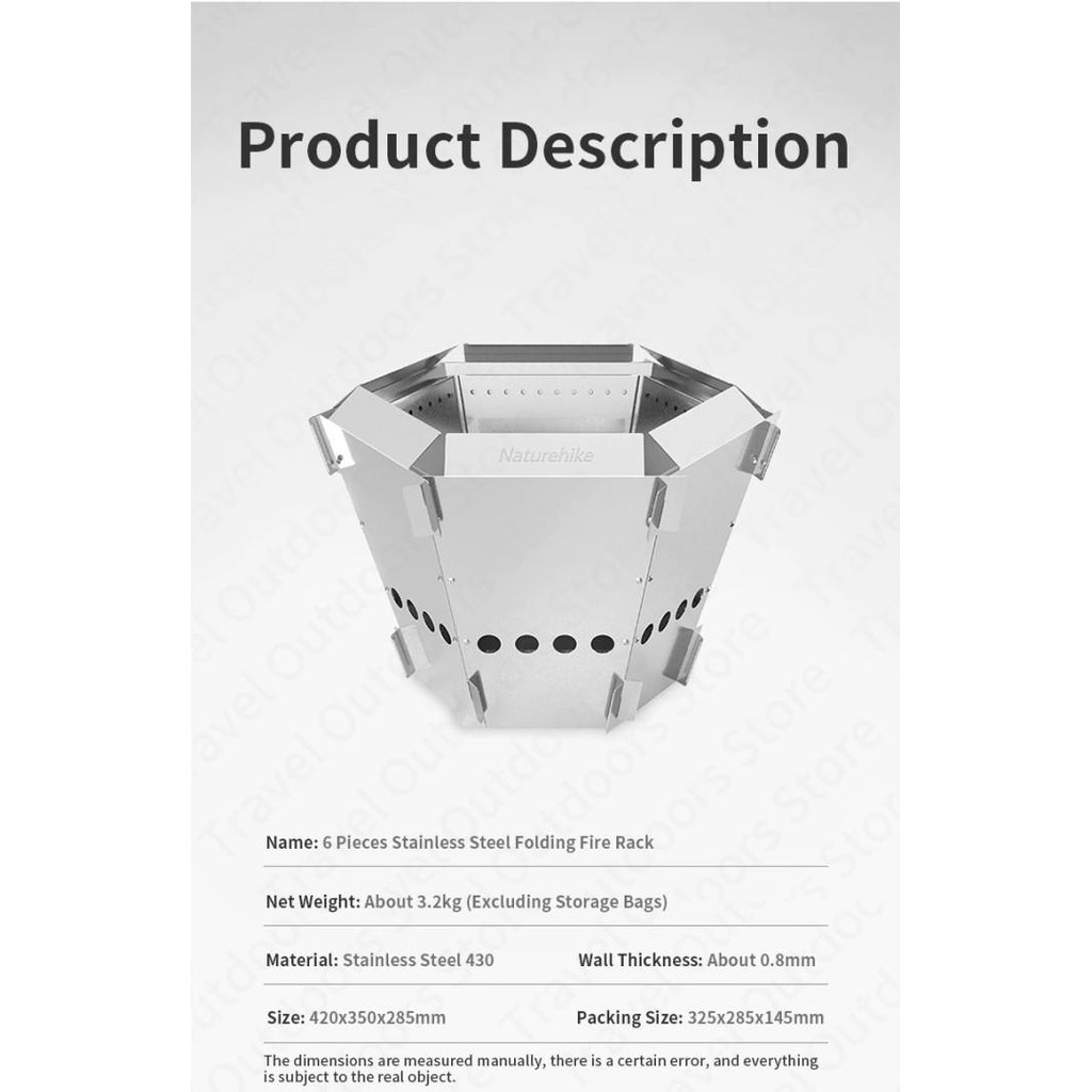 Fire Pit / Bbq Grill / Kompor Kayu Bakar Camping Naturehike Nh21Sk002 Original Dan Terpercaya