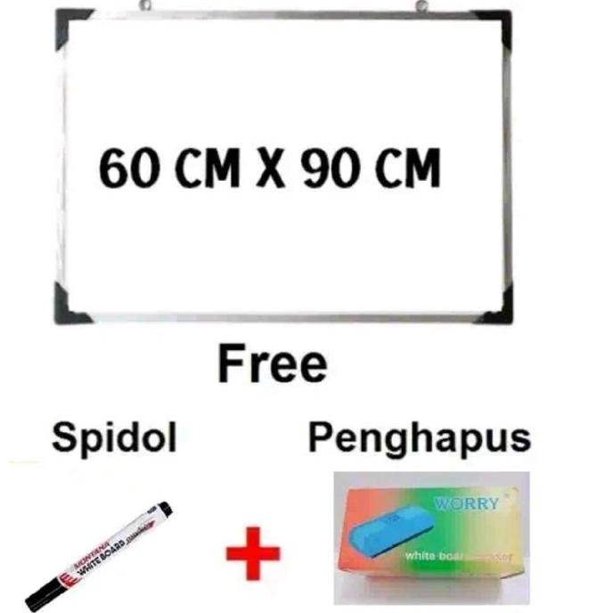 

Papan Tulis Belajar White Board Ukuran 50 X 70- 60 X 80 Dan 60 X 90 Bonus Spidol Dan Penghapus Putih New Stok