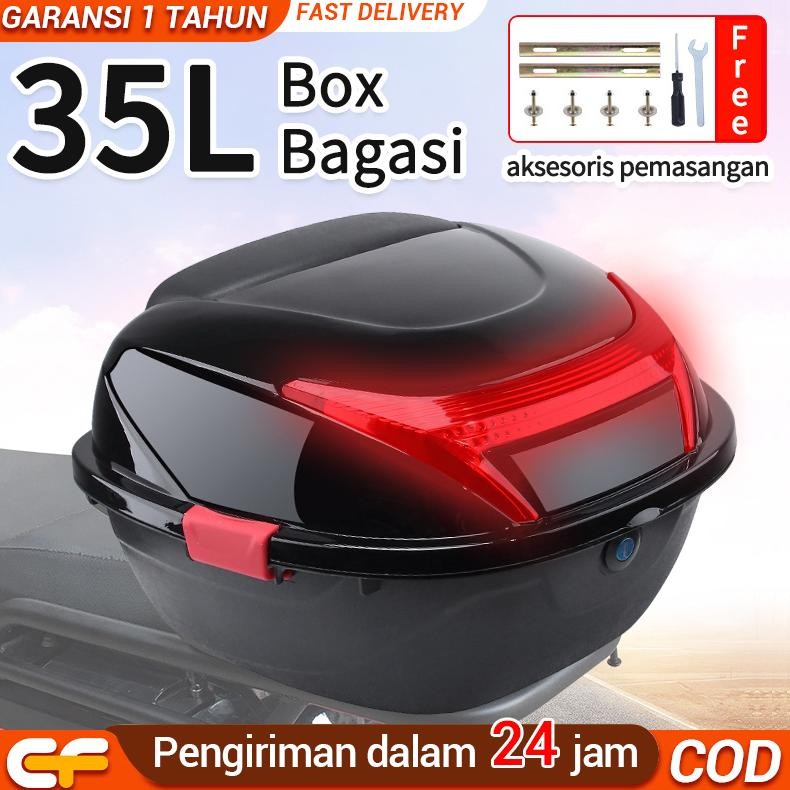 Box motor belakang 35 Liter , bagasi motor, Helm Sepeda Motor Bagasi Sepeda Motor