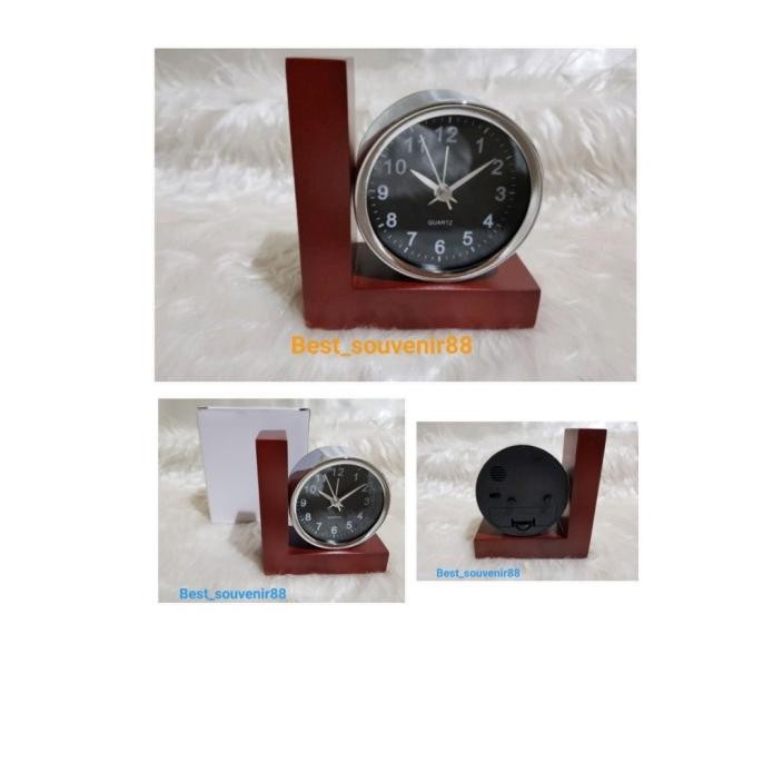 jam meja kayu L/jam meja souvenir/jam meja kayu kreatif Stok Terbatas