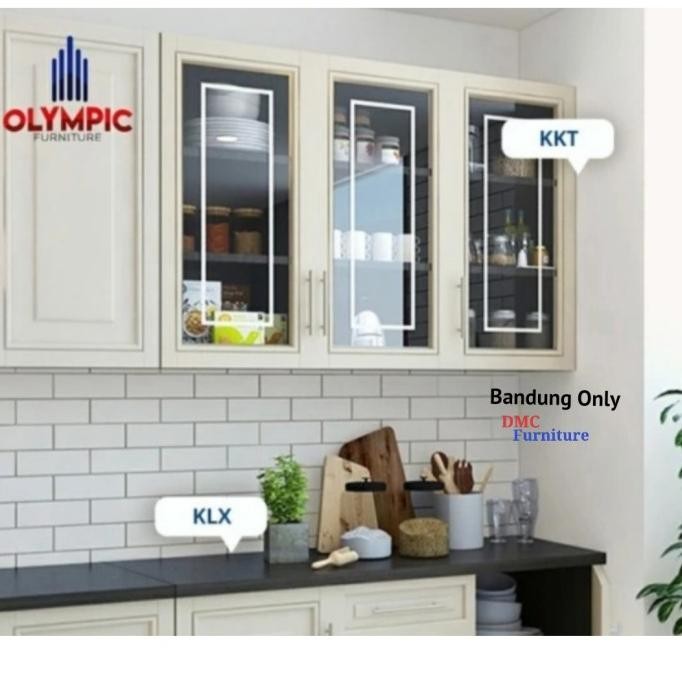 Rak Dapur Gantung 3Pintu kaca Kitchen set 3 Pintu Lemari Dapur Olympic