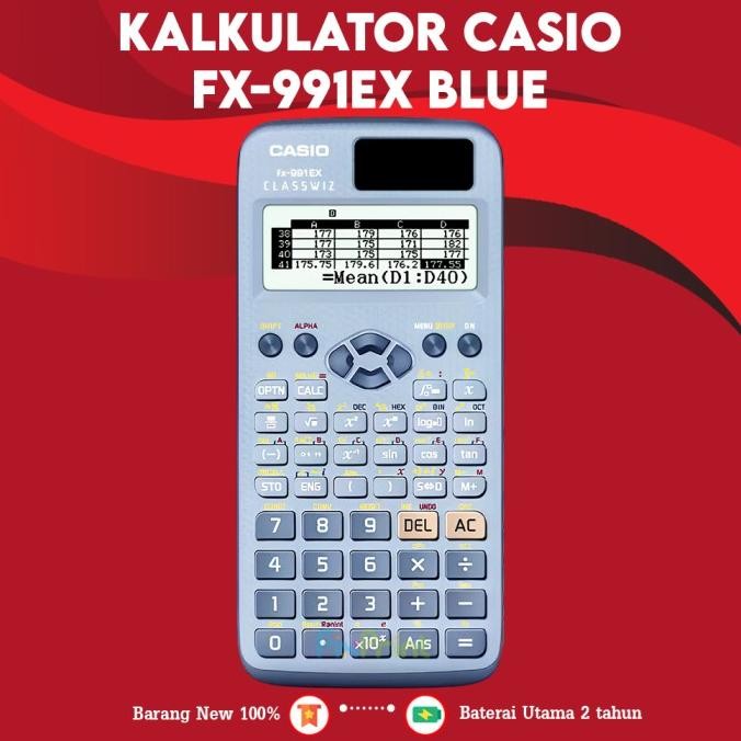 

Kalkulator Casio FX 991 EX Hitam Black Blue Pink , Calculator Scientific Kalkulator Ilmiah Sekolah Kuliah Standar FX-991EX New Original Bergaransi Resmi LDS