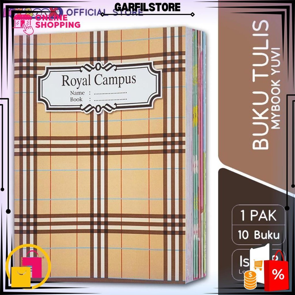 

My Book Yuvi Buku Tulis Royal Campus New Series 38 Lembar - 10 Buku D Termurah
