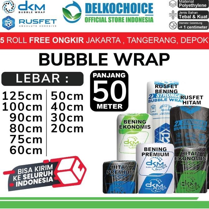 

tersedia plastik bubble wrap packing 50m tebal dkm+ rusfet bubblewrap roll