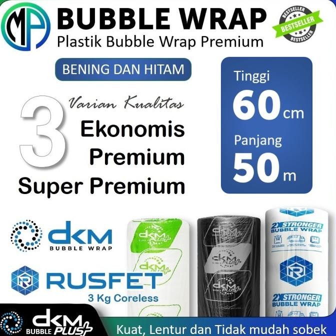 

tersedia plastik bubble wrap roll 60cm x 50m putih bening / hitam dkm+ rusfet