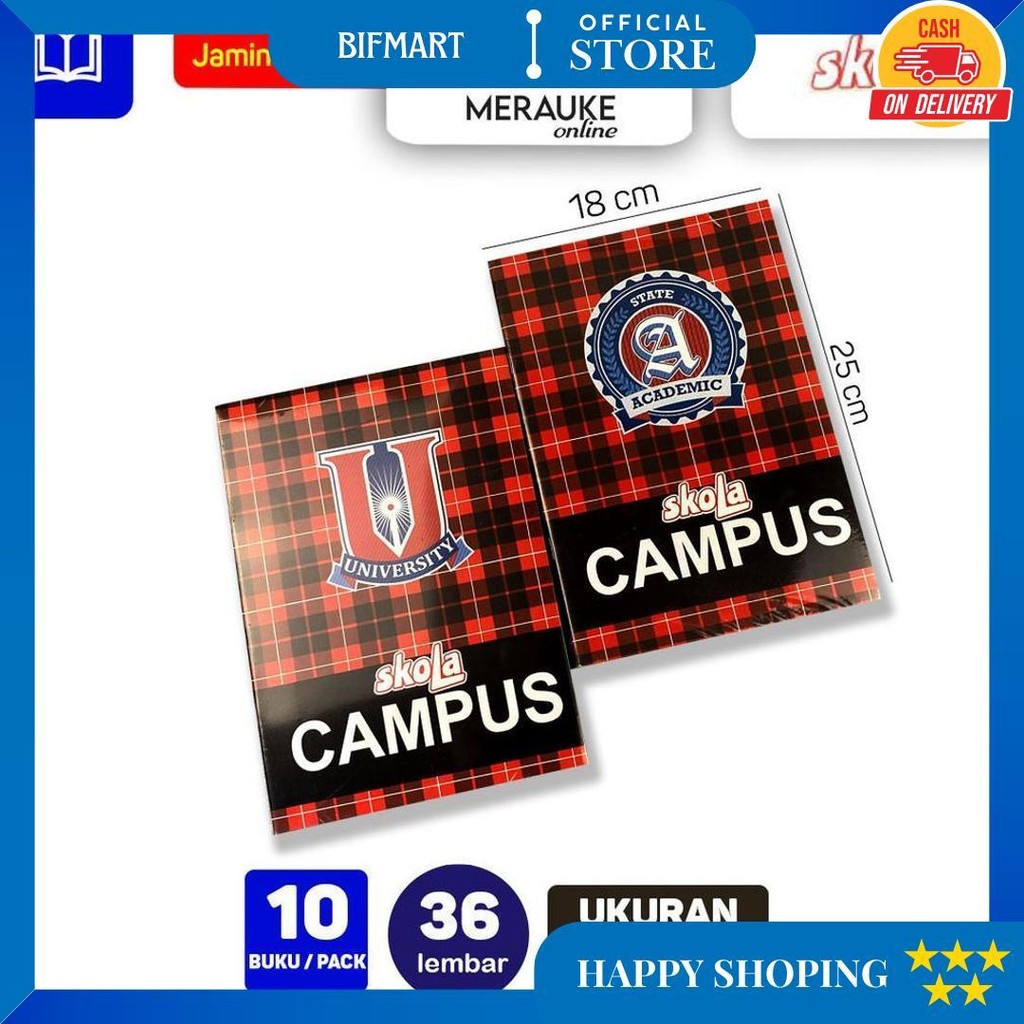 

Buku Tulis Campus Skola 36 Lembar (1 Pack Isi 10 Buku) D Gratis Ongkir