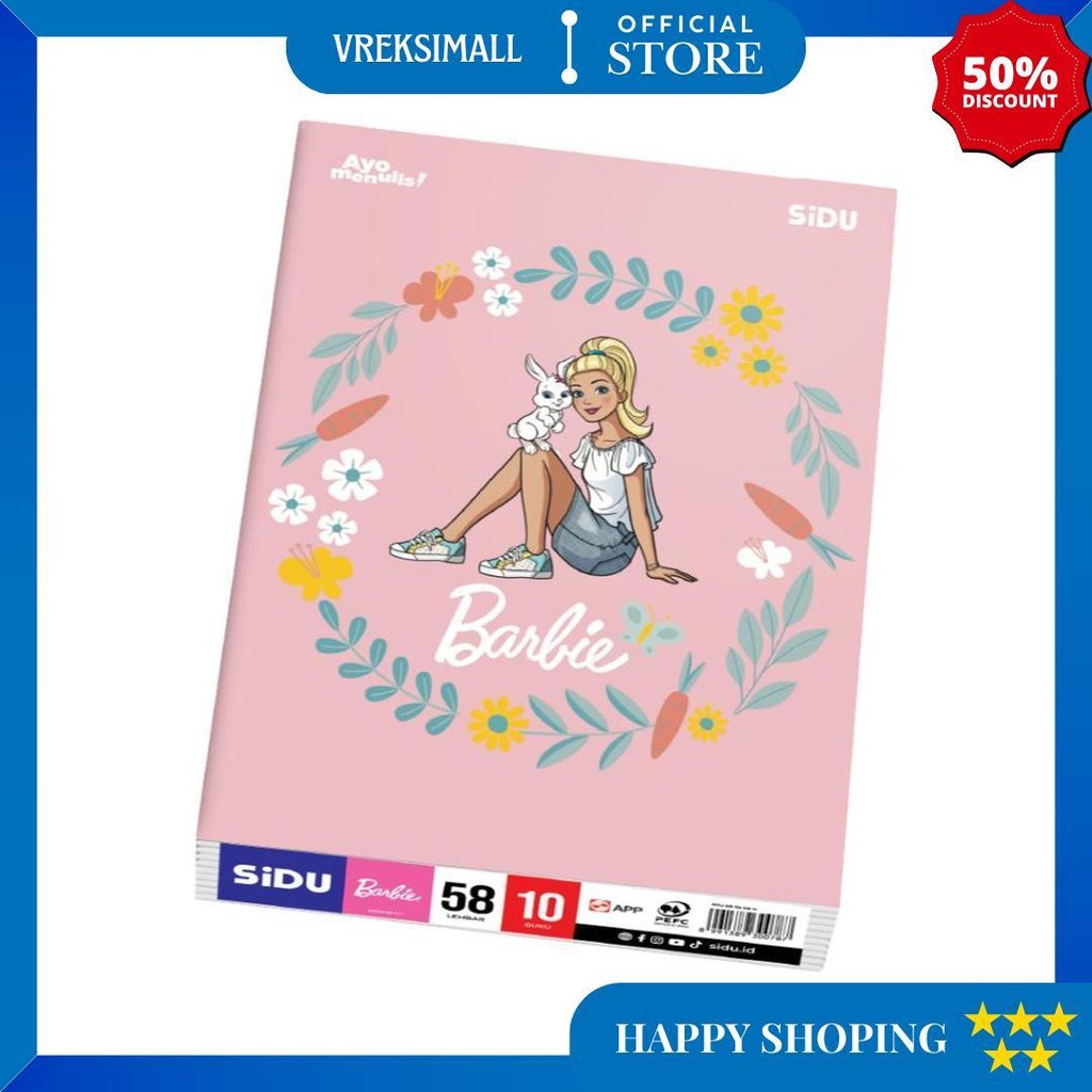 

[Stationery Spectrum] Sidu Buku Tulis Barbie 58 Lembar - 10 Buku Sdu Eb 58 Bb D Best Seller