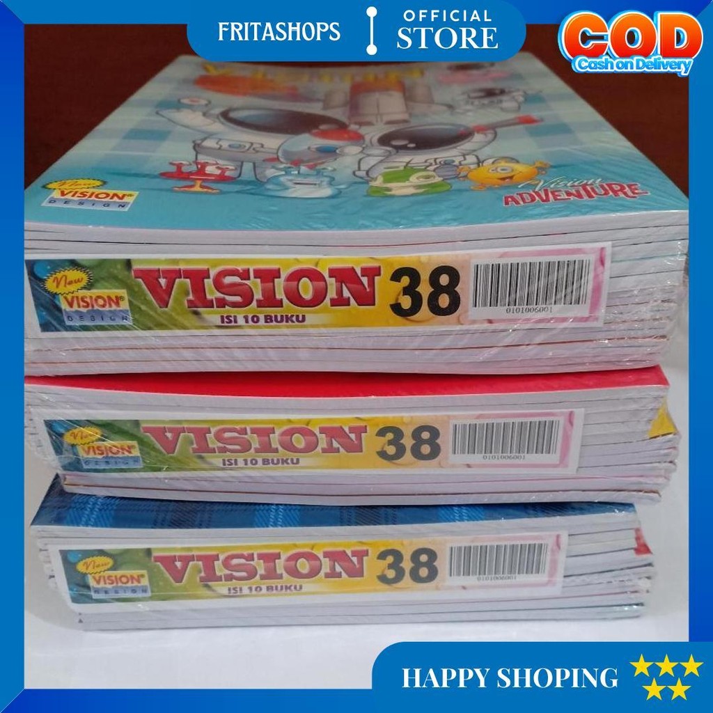 

[ Pak ] Buku Tulis Vision Isi 38 Lembar Grosir (Isi 10 Buku) D Terlaris