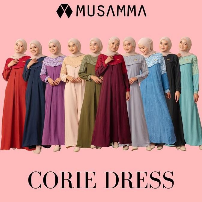 Baru CORIE DRESS - GAMIS CANTIK AIRFLOW CRINCLE + BRUKAT WANITA - BATA, ALLSIZE