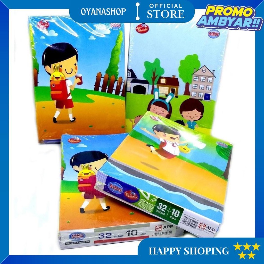 

Buku Tulis Sidu 32 Lembar / 1Pack ( 10Pcs ) Buku Tulis Sidu 32Lembar D Cod