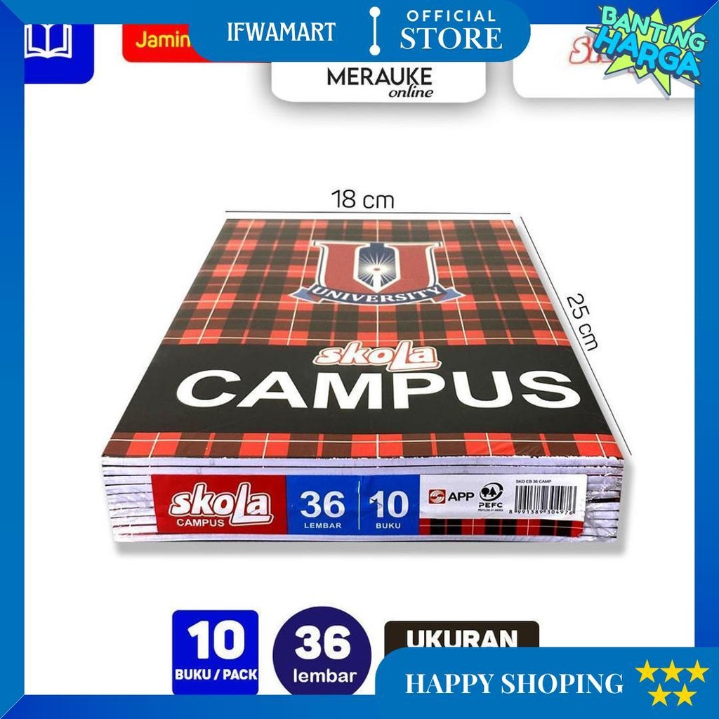 

Buku Tulis Campus Skola 36 Lembar (1 Pack Isi 10 Buku) D Best Seller
