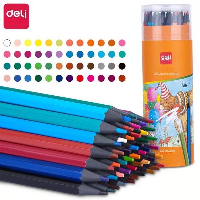 

Deli Erasable Colored Pencil / Pensil Warna dapat di hapus Warna Terang 7073 Mewarnai Stationery LA
