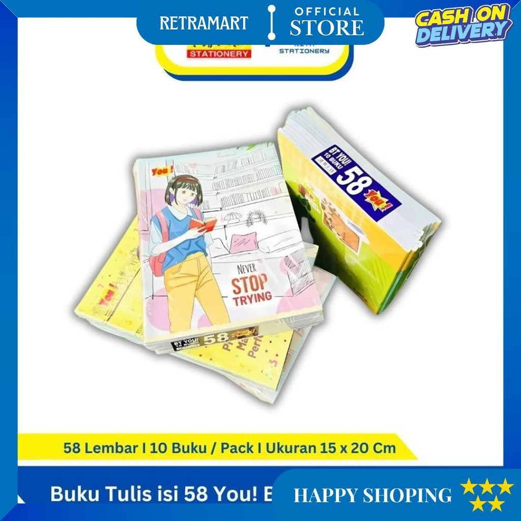 

Buku Tulis Isi 58 You! Ekonomis Murah By Kiky - Pack/10 Buku D Promo 4.4