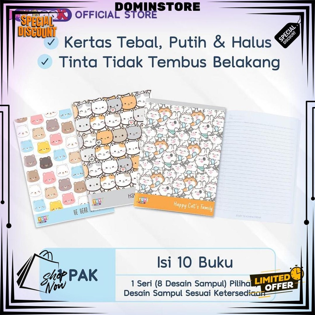 

My Book Yuvi Buku Tulis Cute 38 Lembar - 10 Buku D Termurah