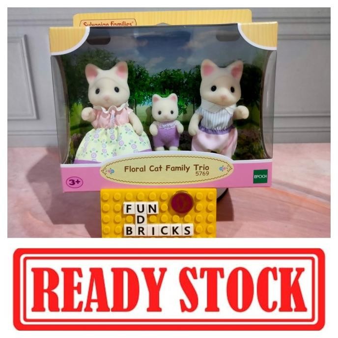 Sylvanian Floral Cat Family 3pc