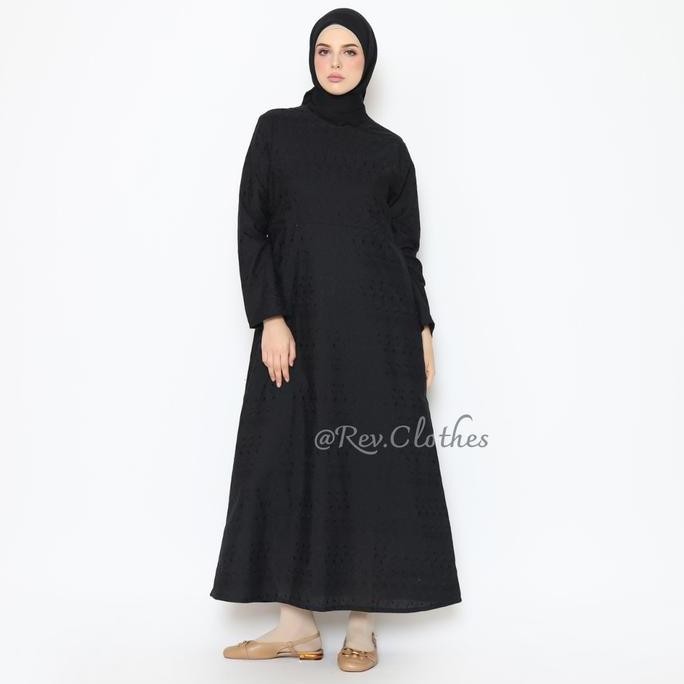 Baru Baju Umroh Wanita Muslim Model Kantong Doraemon Gamis Umroh Wanita Bordir Hitam Dress Panjang