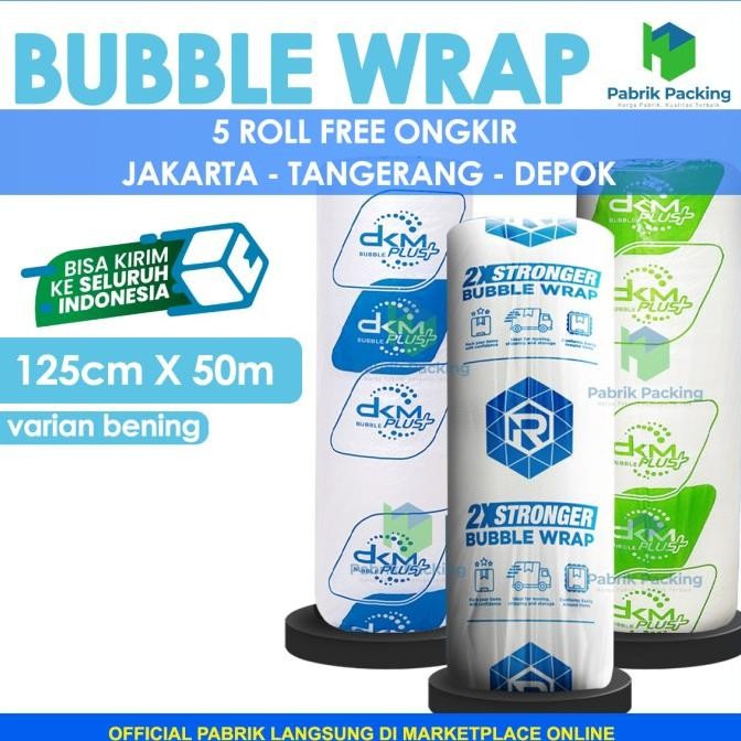 

tersedia plastik bubble wrap bening tebal 125cm x 50m / bubble wrap dkm+ 1 roll