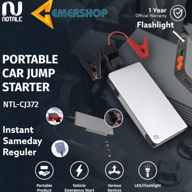 Notale Car Jumper Starter Powerbank 12000Mah Charger Aki Mobil Motor